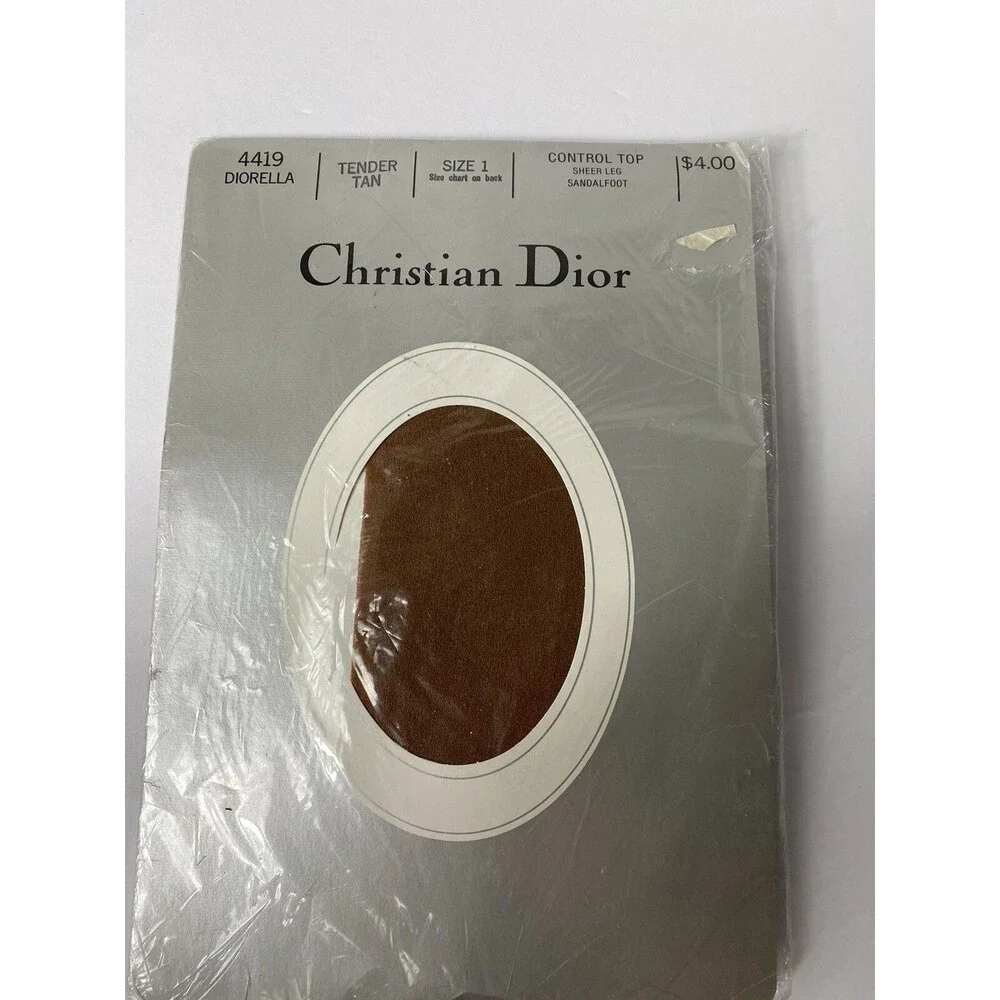 Christian Dior Control Top Sandalfoot #4419 Diorella Tender Tan Size 1